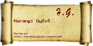 Harangi Győző névjegykártya
